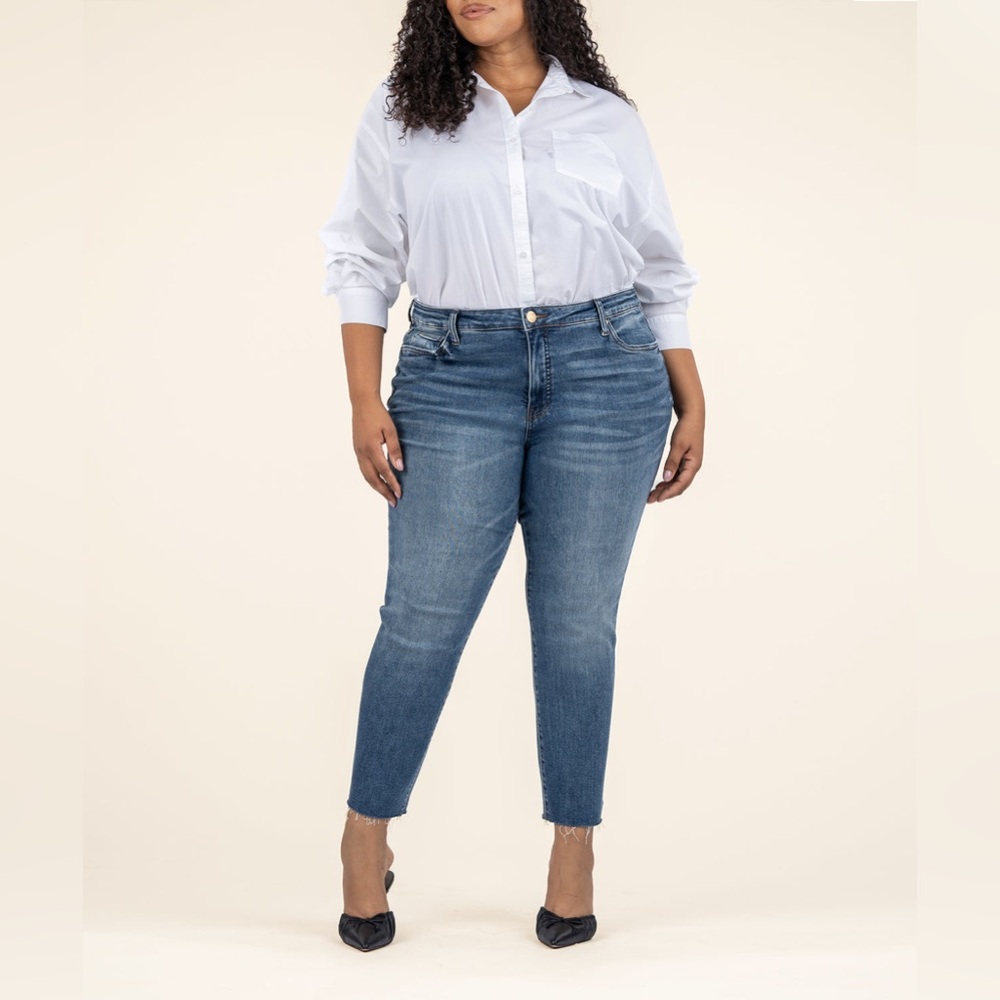 NWT Kut From The Kloth Reese High Rise Ankle Straight Leg Plus in Reborn Wash